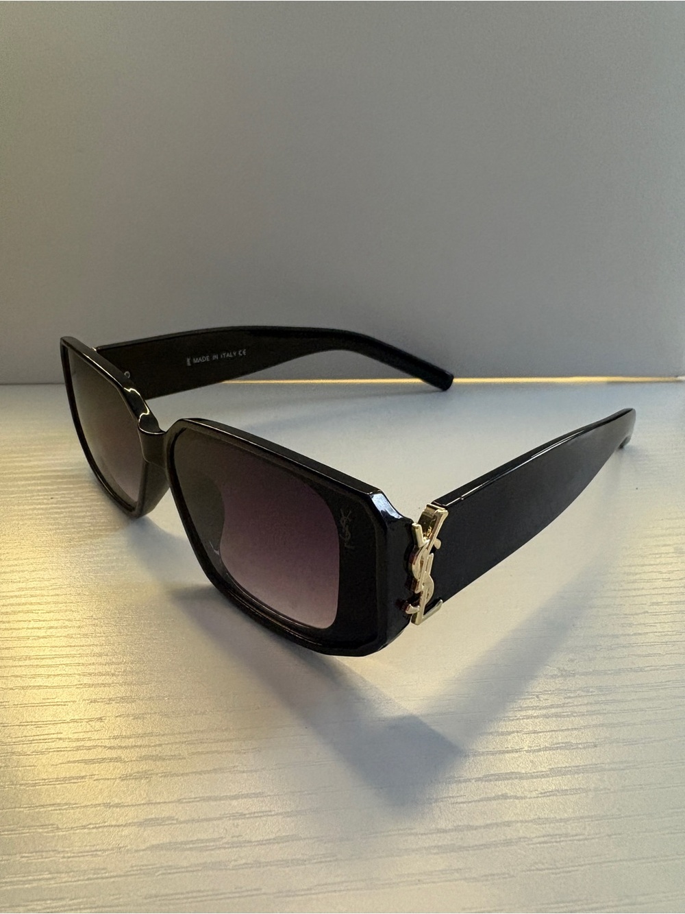 YSL Black Gold Logo Sunglasses